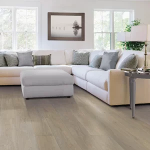 Hardwood flooring in a living room| Coleman's Flooring & Blinds