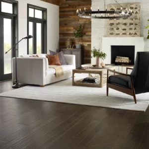 Hardwood flooring in a living room | Coleman's Flooring & Blinds