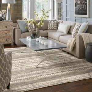 Patterned rug in a living room | Coleman's Flooring & Blinds