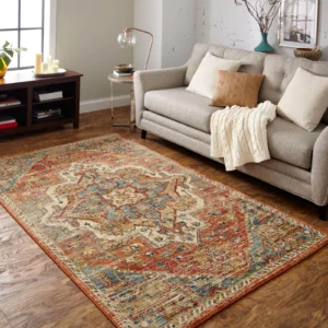 Oriental rug in a living room | Coleman's Flooring & Blinds